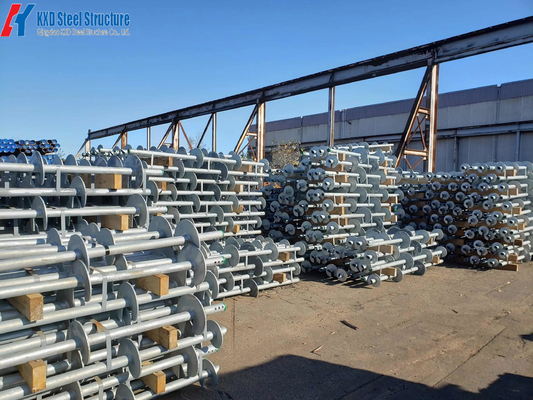 Buy Prefabricated Galvanized Round Or Square,Tubular Or Bar Steel Shafts With Round Helix Plates online manufacture