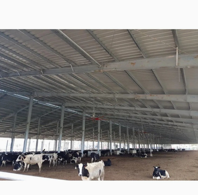 Buy Steel Structure Prefab Poultry House Wind Resistant Pre Engineered Steel Cowshed online manufacture