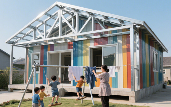 Buy Galvanizd Color Sheet Steel Structural Prefabricated House online manufacture