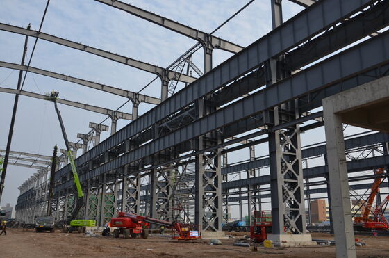 ซื้อ คลังสินค้าโครงสร้างเหล็กอุตสาหกรรม (Prefab, Anti-Corrosion, Low Cost) การผลิตออนไลน์