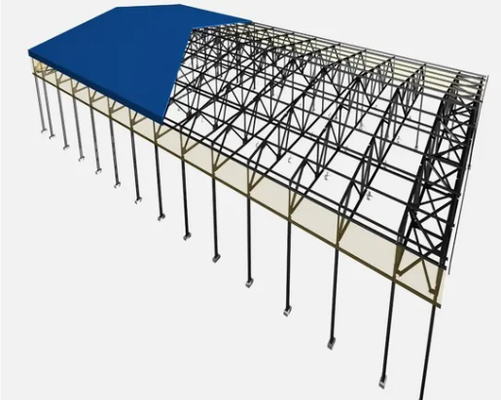 comprare Edificio prefabbricato per garage per uffici con struttura in acciaio con tecnica laminata a caldo in lamiera d'acciaio 20-50 anni di durata fabbricazione online
