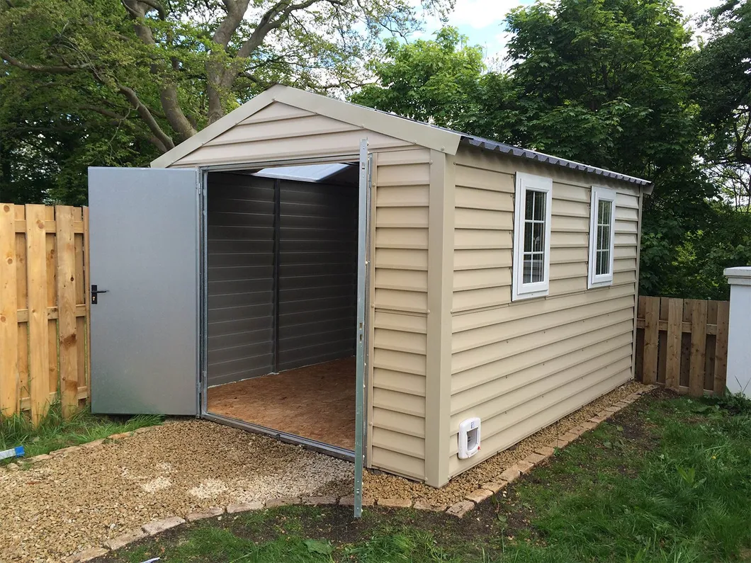 Backyard Lawn Outdoor Storage Steel Garden Shed With Sliding Door 3