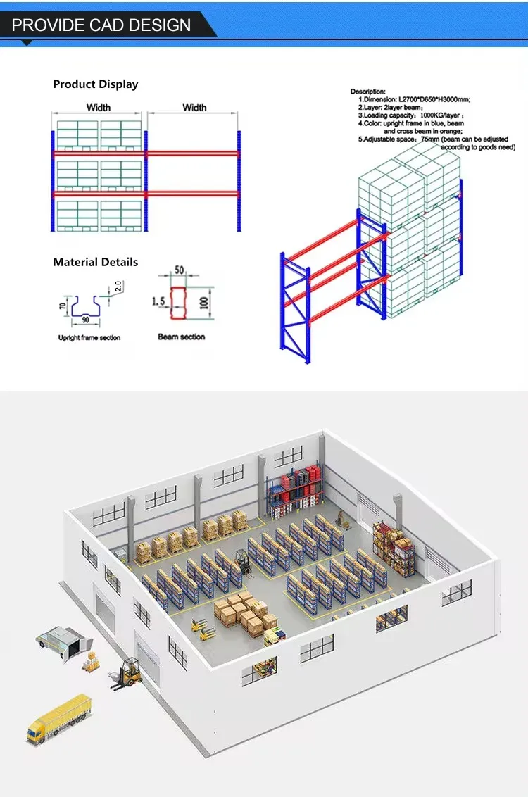 Heavy Duty Pallet Steel Racking System for Warehouse Storage 0