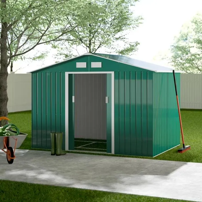 Metal Utility Tool House Galvanized Steel Frame Outdoor Storage 10