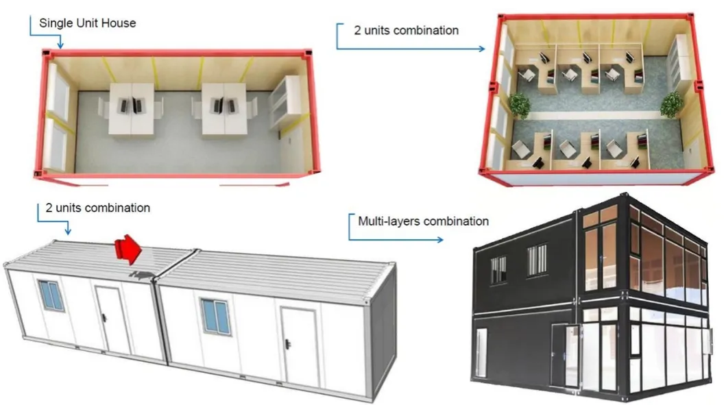 20FT Tiny Modular Dormitory Container Q235 Q355 Prefabricated Dormitory Unit 14