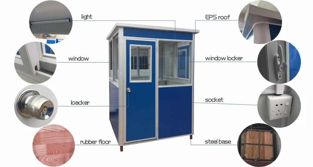 Heat Insulation Waterproof Prefabricated Security Booth 1