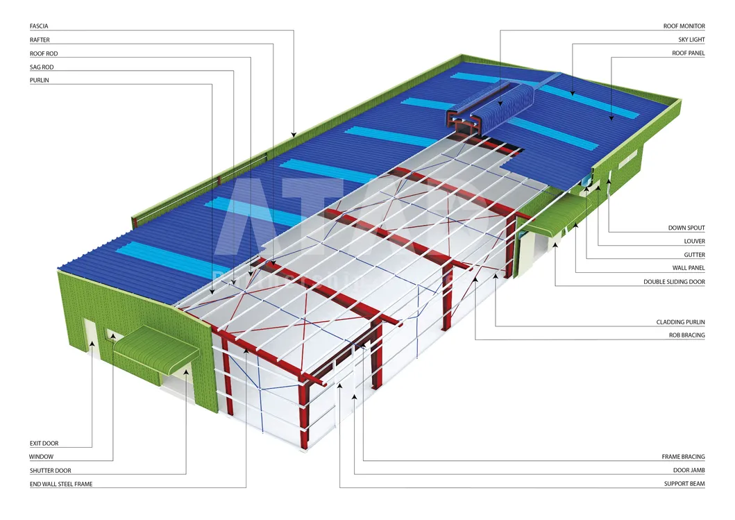 Metallic Steel Structure for Storage Building Shed Construction 0
