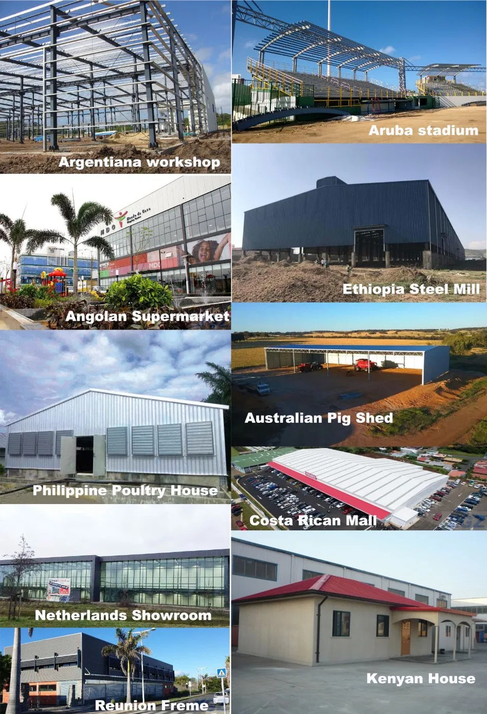 Wanhui Phase II Cheap Beautiful Commerical Multifunctional Facility Steel Structure Metal Prefabricated Buildings 13