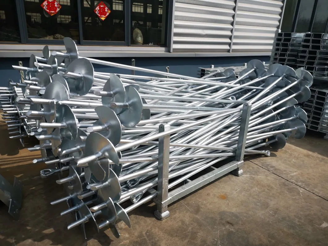 Prefabricated Galvanized Steel Round Spiral Ground Anchor Helical Screw Piles 8