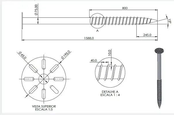 Hot Dipped Galvanized Earth Screw Ground Helical Screw Pile For Solar Mounting 4