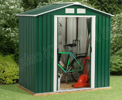 Outdoor Storage Steel Garden Shed with Sliding Door, Metal Tool Storage Shed for Backyard, Lawn, Green