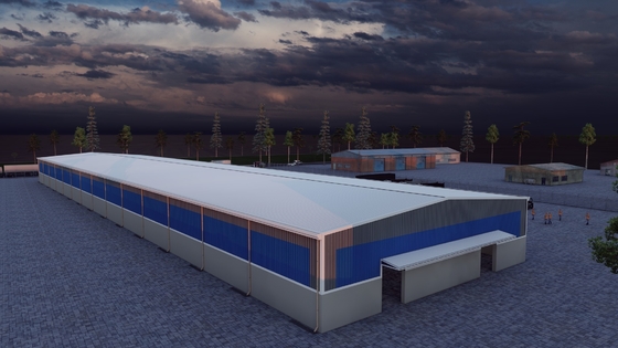 Metal Hot Rolled Steel Structure Building For Glass Production Workshop