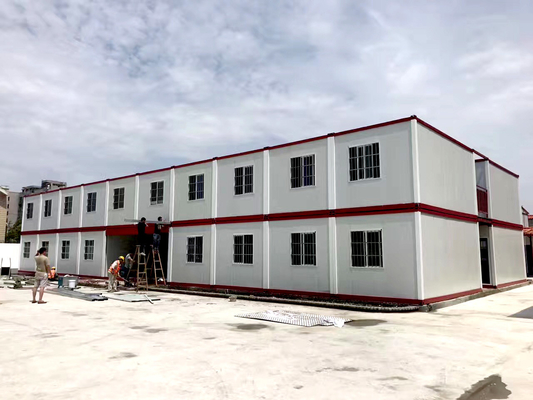 Luxury 2 Floors Steel Frame Buildings Fire Resistance Prefabricated Living House