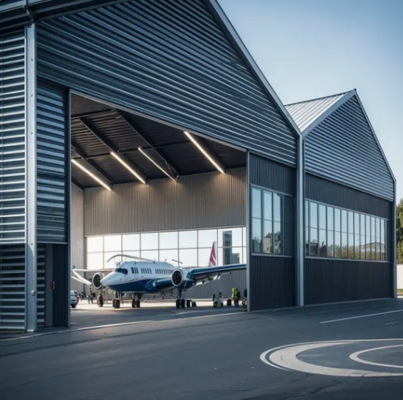 Pre Engineered ISO Certified Steel Structure Hangar For Commercial Aviation