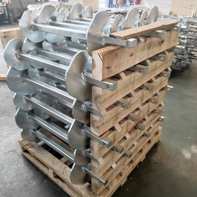 Round Corner Helical Anchor Screw Pile Solid Square Shaft