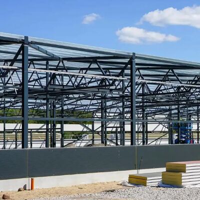Customizable Design Prefabricated Steel Warehouse with Galvanized Surface Treatment for Large Span Construction