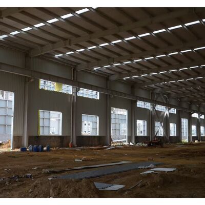 Prefabricated Steel Structure Building with High Strength Q355B Steel and Sandwich Panel Wall for 50-70 Year Lifespan